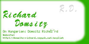 richard domsitz business card